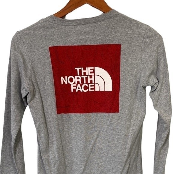 The North Face Long Sleeve Logo Tee Heather Gray Athletic Crew Neck Gorpcore - Picture 13 of 14